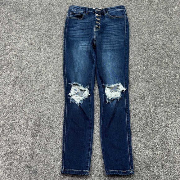 KanCan Denim - KanCan Jeans Womens 28 Blue Ankle Skinny Stretch Distressed Preppy City Casual